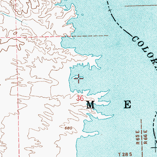 Topographic Map of Cottonwood Island Cove, NV