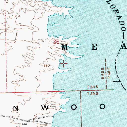 Topographic Map of Bill Gayes Cove, NV