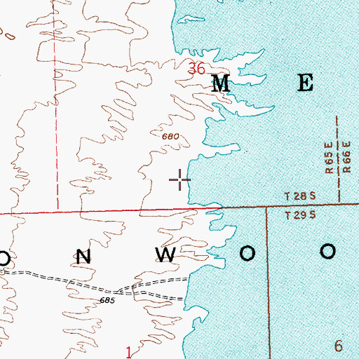 Topographic Map of Windmill Cove, NV