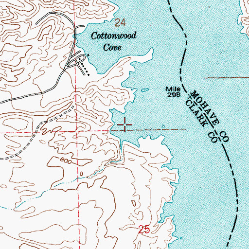 Topographic Map of Cottontail Cove, NV