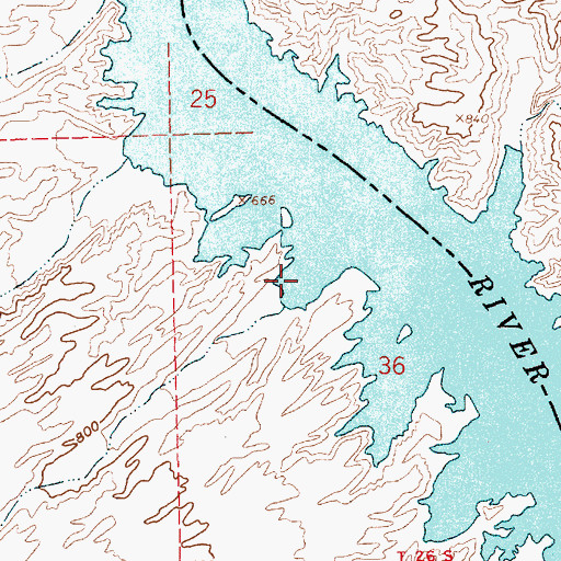 Topographic Map of Tornado Cove, NV