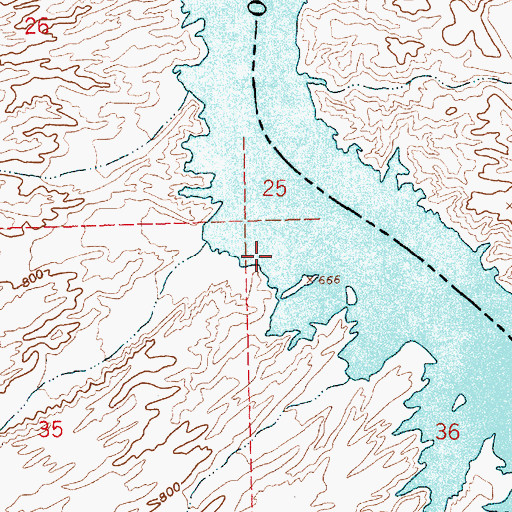 Topographic Map of Red Cloud Cove, NV