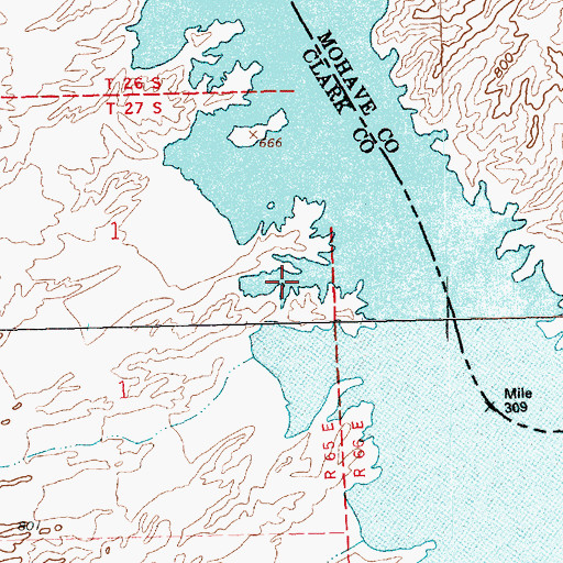 Topographic Map of Orion Cove, NV