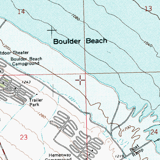Topographic Map of South Beach, NV