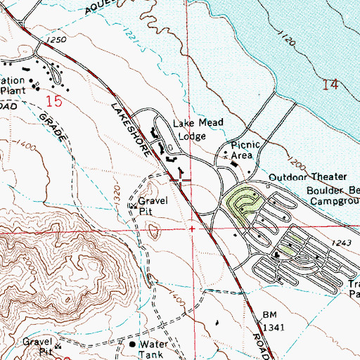 Topographic Map of North Beach, NV