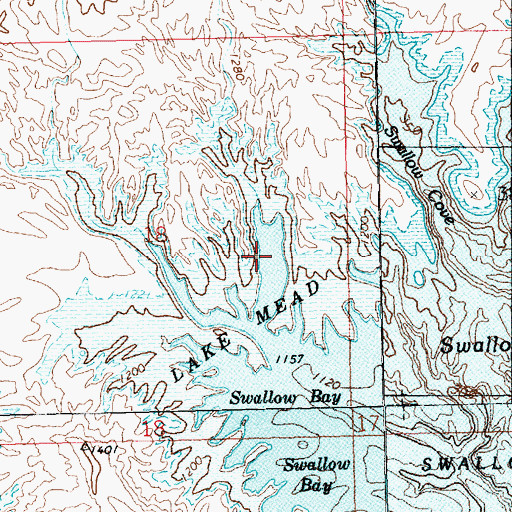 Topographic Map of Hidden Cove, NV