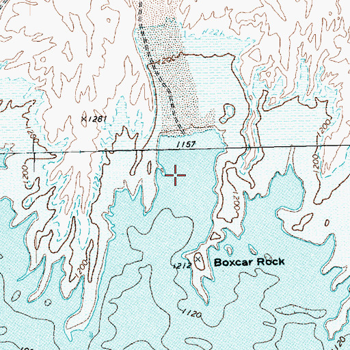 Topographic Map of Boxcar Cove, NV