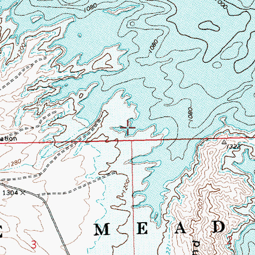 Topographic Map of Hatchery Cove, NV