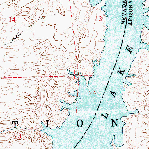 Topographic Map of Capital Camp Cove, NV