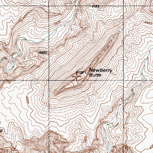 Topographic Map of Newberry Butte, AZ