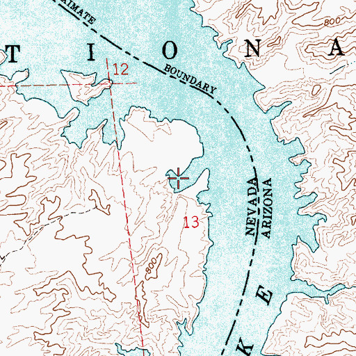 Topographic Map of Plateau Cove, NV