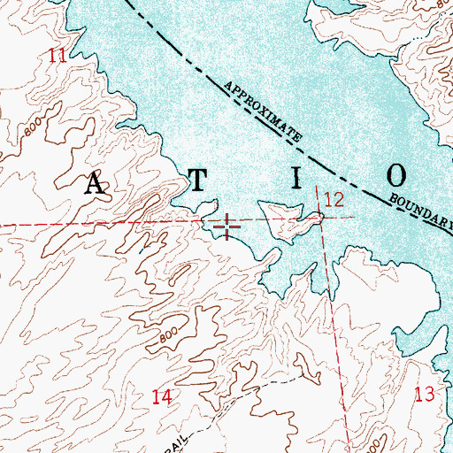 Topographic Map of Tule Wash Cove, NV