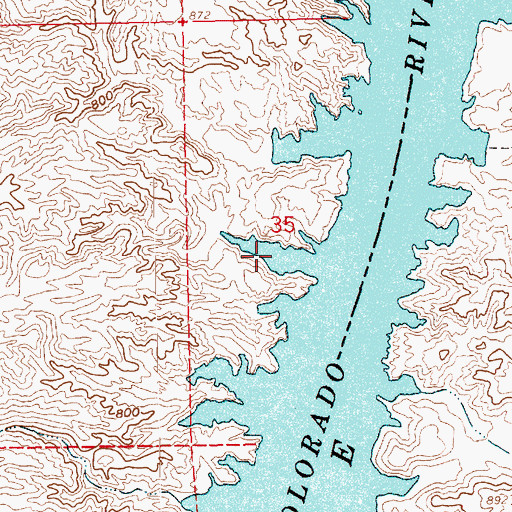 Topographic Map of Fortune Cove, NV