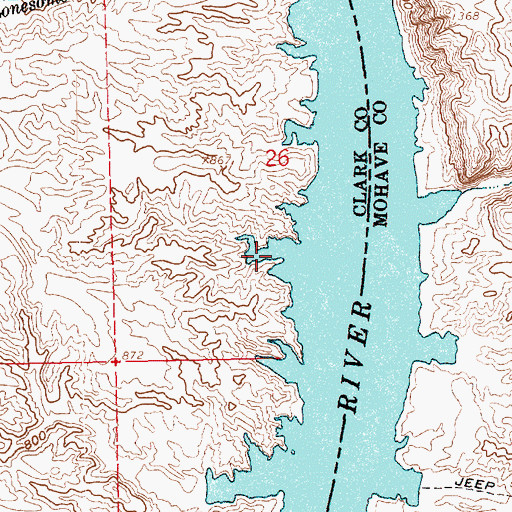 Topographic Map of Waterspout Cove, NV