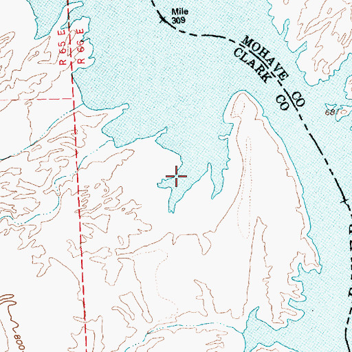 Topographic Map of Sheeptrail Cove, NV