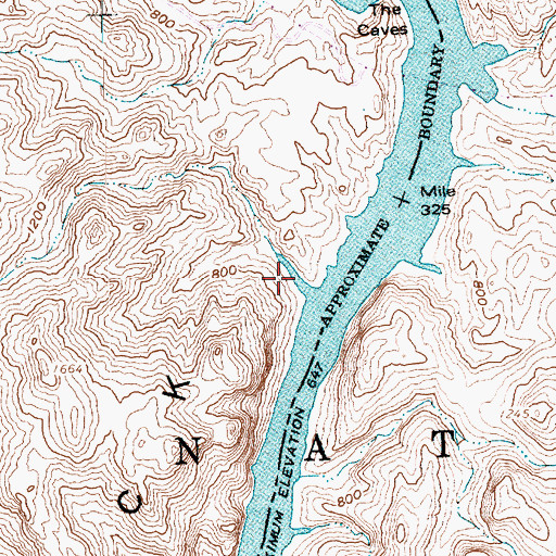 Topographic Map of Painted 8 Cove, NV