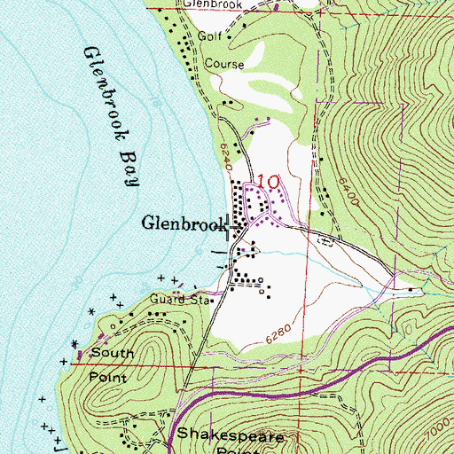 Topographic Map of Glenbrook, NV