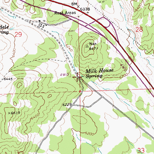 Topographic Map of Milk House Spring, NV