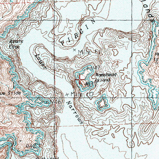 Topographic Map of Ramshead Island, NV