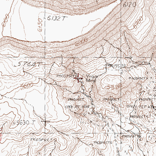 Topographic Map of Virgin Mine, NV