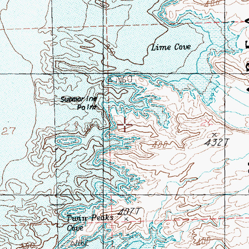 Topographic Map of Submarine Point, NV
