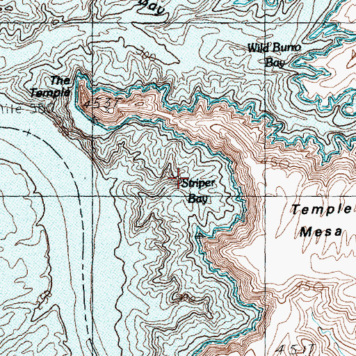Topographic Map of Striper Bay, NV