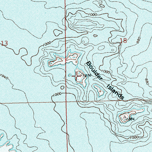 Topographic Map of Big Boulder Island, NV
