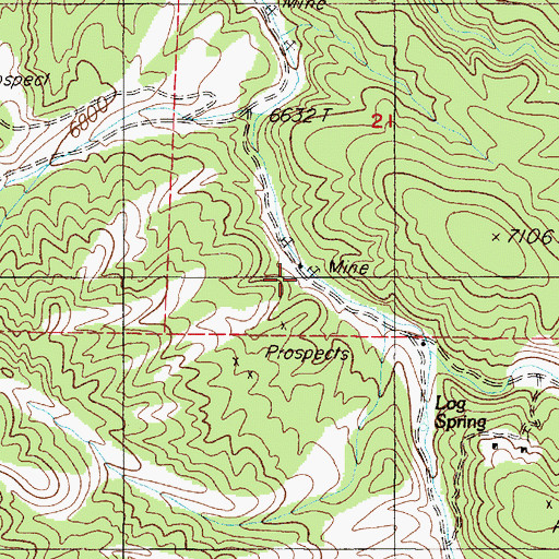 Topographic Map of Del Bondido Mining Camp (historical), NV