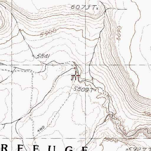 Topographic Map of Jacobs Waterhole, NV