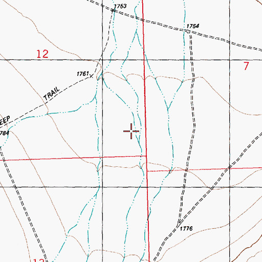 Topographic Map of Kinsley Draw, NV