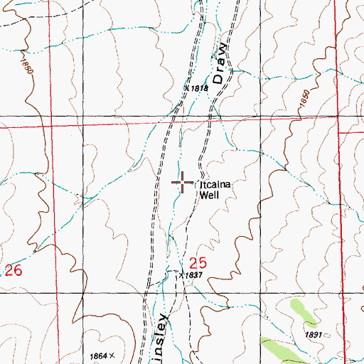 Topographic Map of Itcaina Well, NV