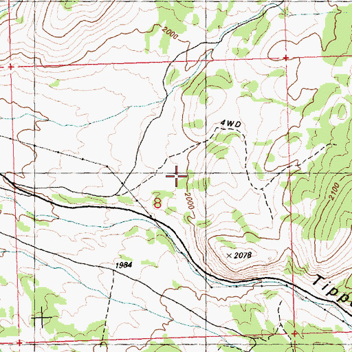 Topographic Map of State Game Refuge Number Twelve for Antelope, NV