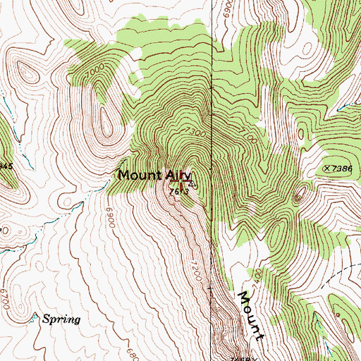 Topographic Map of Mount Airy Mesa, NV