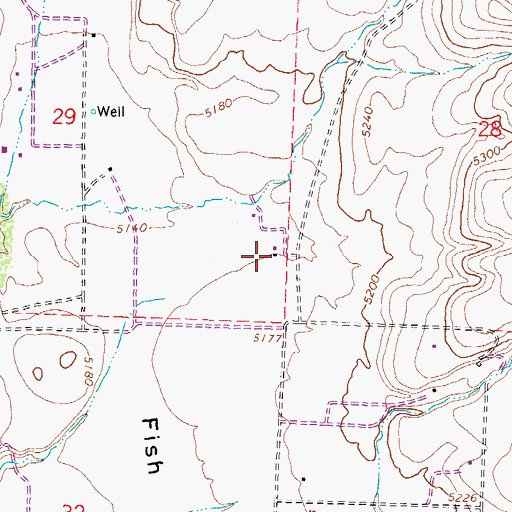 Topographic Map of Fletcher Ranch, NV