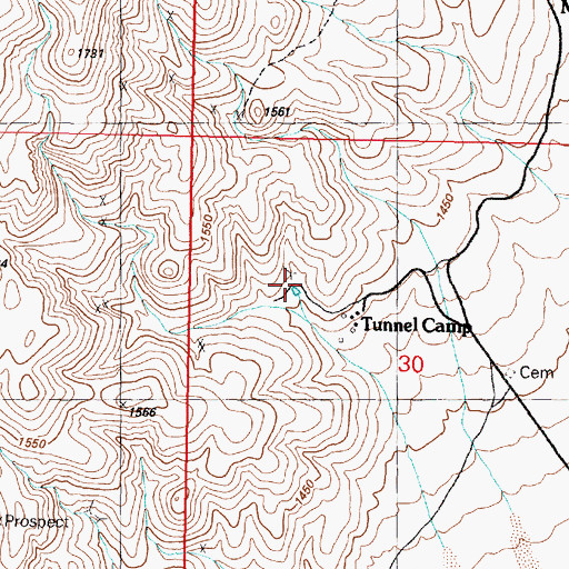 Topographic Map of Friedman Tunnel Portal, NV