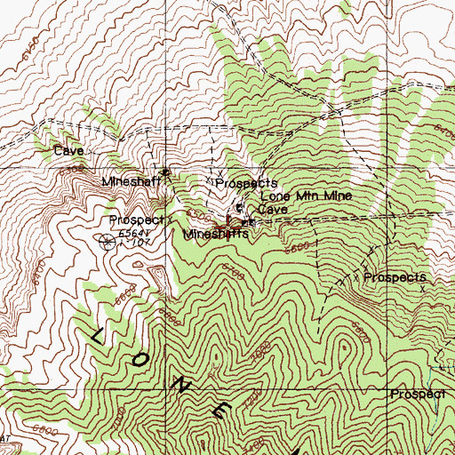 Topographic Map of Mountain View Mine, NV
