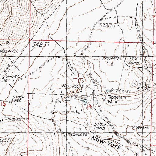 Topographic Map of Leonard Creek Placer Mines, NV