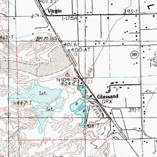 Topographic Map of Glassand, NV