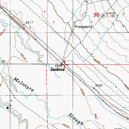 Topographic Map of Jenkins, NV