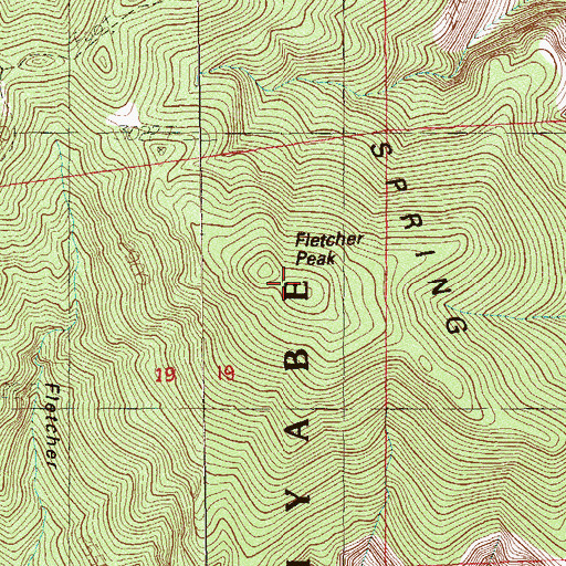 Topographic Map of Fletcher Peak, NV