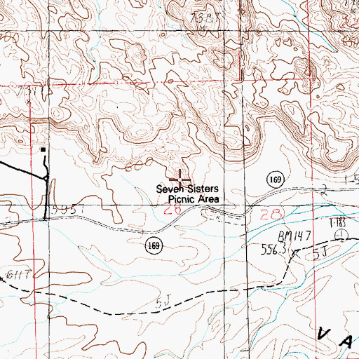 Topographic Map of Seven Sisters, NV