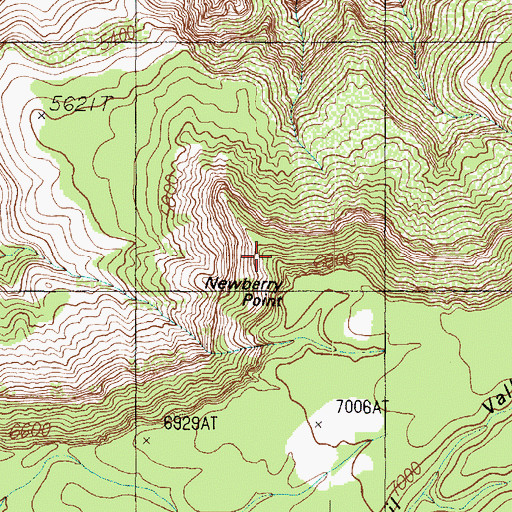 Topographic Map of Newberry Point, AZ