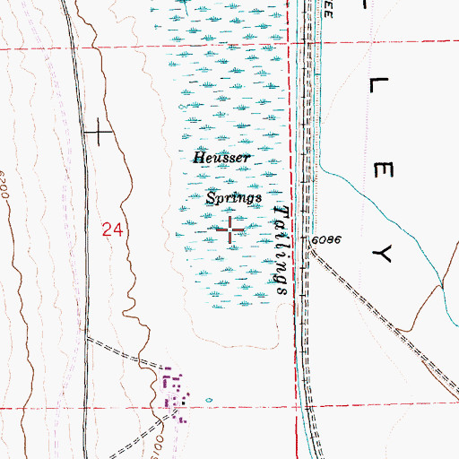 Topographic Map of Heusser Springs, NV