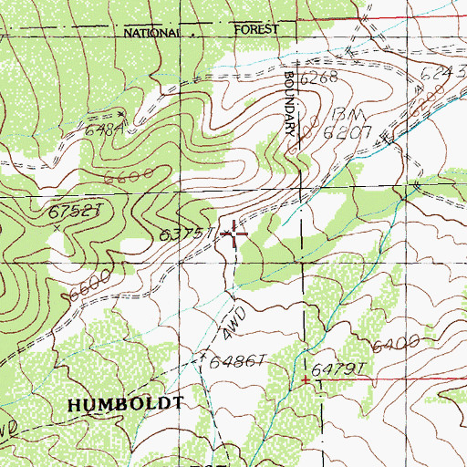 Topographic Map of Baker Creek Forest Service Administrative Site, NV