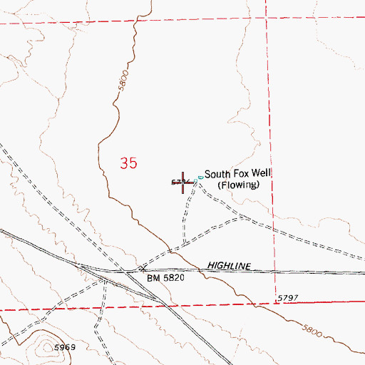 Topographic Map of South Fox Spring, NV