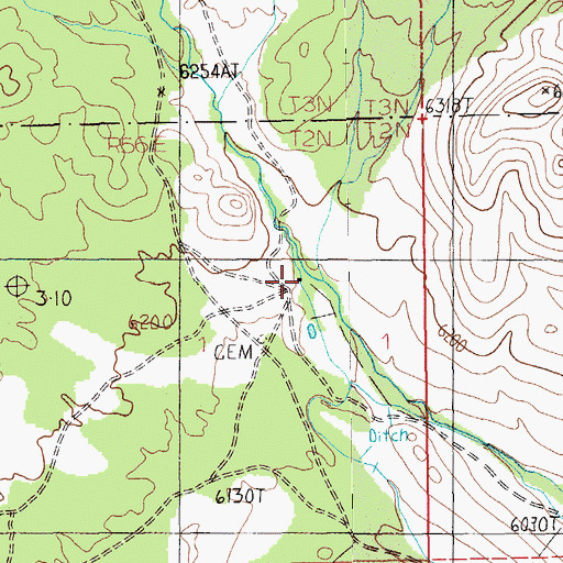 Topographic Map of Pine Creek Ranch, NV