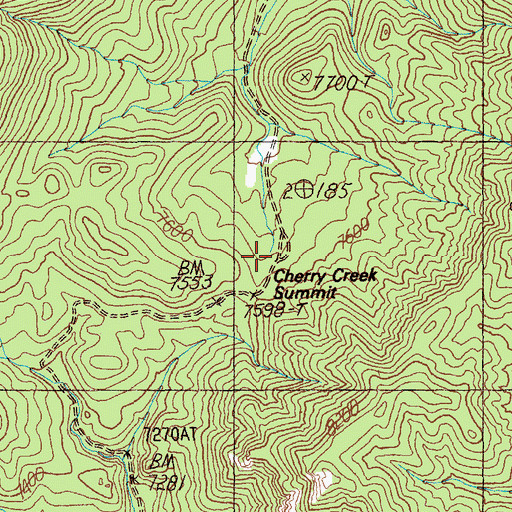 Topographic Map of Cherry Spring, NV