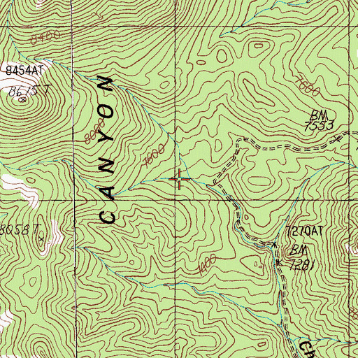 Topographic Map of Little Cherry Spring, NV