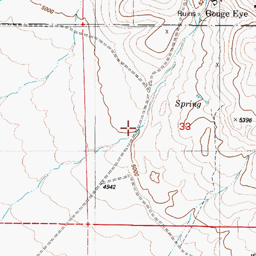 Topographic Map of Spring City Canyon, NV