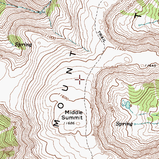 Topographic Map of Mount Jefferson Trail, NV
